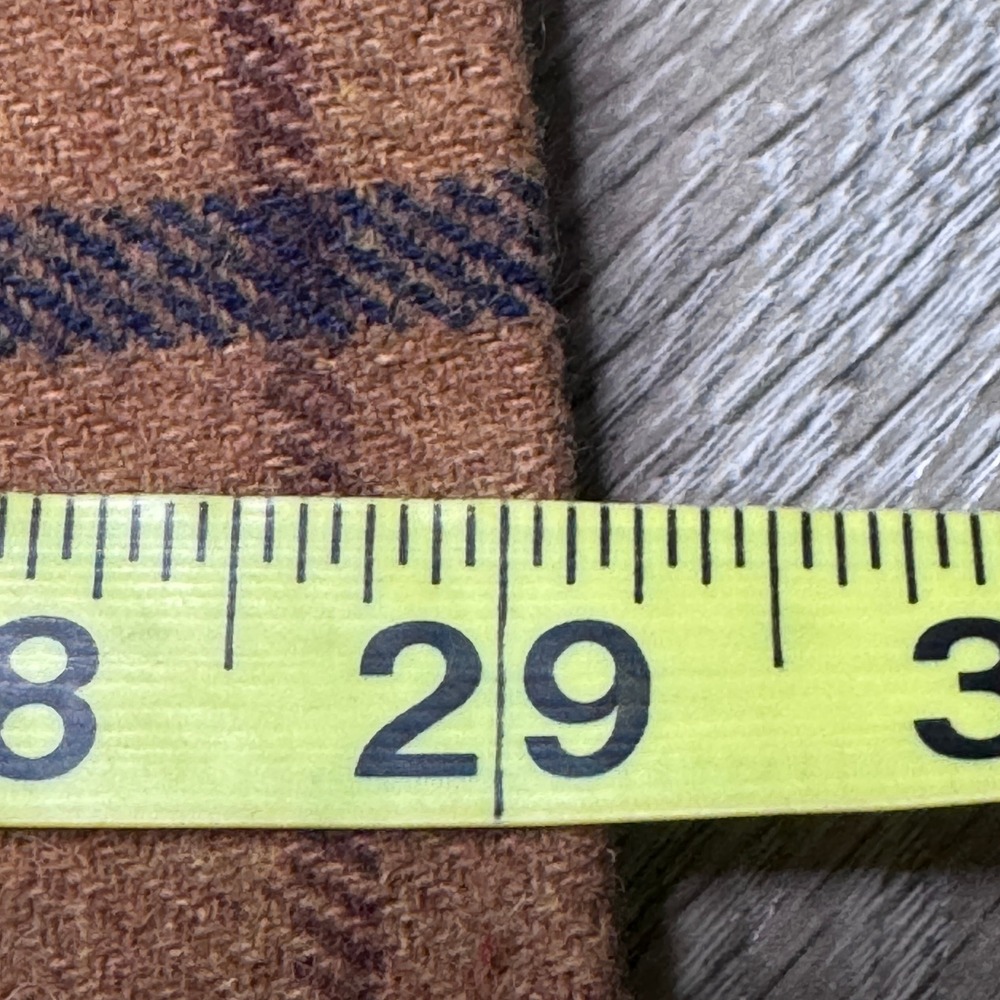 Tyler Boe Womens XS Plaid Wool Blend Coat Brown Navy Blue Leopard Lined Xsmall - Picture 8 of 8